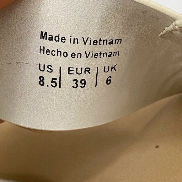 Aldo White Double Strap Slingback Sandals Open Toe Shoes Gold Hardware Women 8.5 - Picture 7 of 11